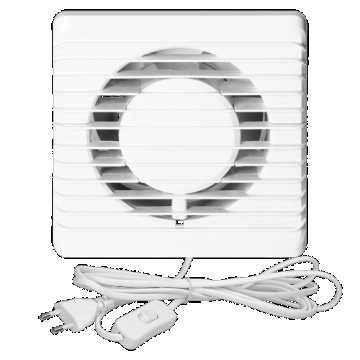 Ventilator baie Orno OR-WL-3200/100/PS, 8 W, 93 m³/h, 2400 rpm, 100 mm, montare in perete, silentios, cablu cu intrerupator, Alb