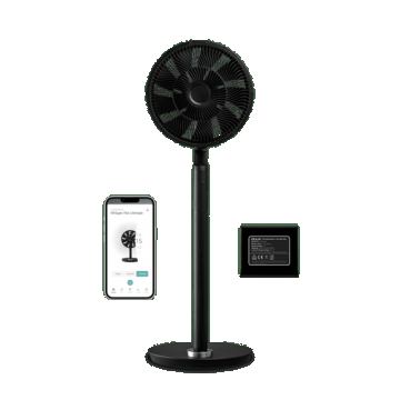 Ventilator cu picior Duux Whisper Flex Ultimate DXCF14 + Baterie, 32 W, 34 cm, 30 viteze, Oscilatie (Negru)
