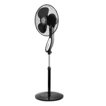 Ventilator cu picior ECG FS 40 R, 50W, 40cm, 3 viteze, telecomanda (Negru)