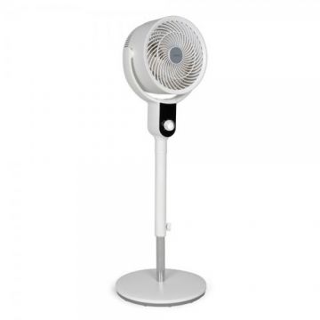 Ventilator cu picior Livoo DOM487W, 50W, diametru 26cm, 3 viteze, debit aer 390m3/min, 3 palete, functie de oscilatie orizontala si verticala (Alb)
