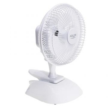 Ventilator de birou Adler AD7317, 30 W, 7 m3/h, 2 viteze (Alb)