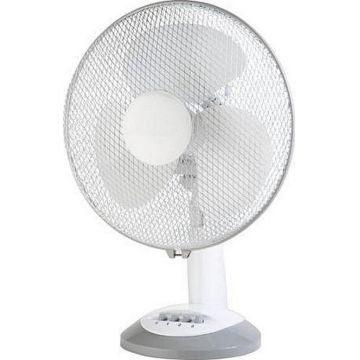 Ventilator de birou Emerio FN-114202, 30cm, 3 trepte de viteza, rafala de vant (Alb)