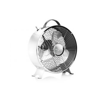Ventilator de birou Tristar VE-5967 Metal retro fan, 20 W, 25 cm, 2 viteze (Alb/Argintiu)