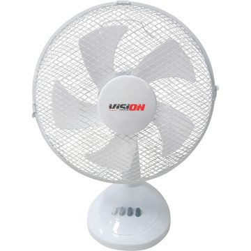 Ventilator de birou Vision Touch VFANB01A, 45W, 3 viteze, Functie oscilare, Protectie supraincalzire, Alb