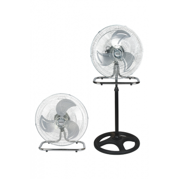Ventilator de podea 3-in-1 Ravanson WT-7046, 80 W, 3 viteze, 45 cm, Oscilatie (Crom/Negru)