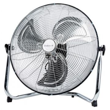 Ventilator de podea Ravanson WT-7045, 110 W, 3 viteze, 45 cm, Oscilatie orizontala (Crom/Negru)