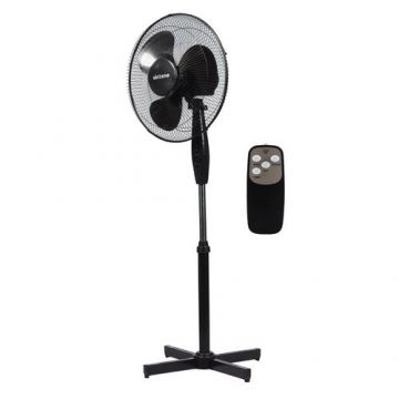 Ventilator de podea VOLTENO VO0606, 40W, 3 viteze, telecomanda (Negru)