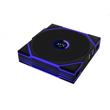Ventilator Lian Li UNI FAN TL, LCD, Reverse Blade, aRGB, 124 x 120 x 28mm (Negru)