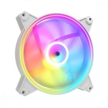 Ventilator Modecom VOLCANO APEX, 140x140x25mm, 1400 rpm, ARGB, 4 pin PWM (Alb)