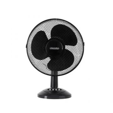 Ventilator pentru Birou Mesko MS7309,  40 W, Diametru 30 cm, 3 Trepte de Viteza, Functie de Oscilare (Negru)