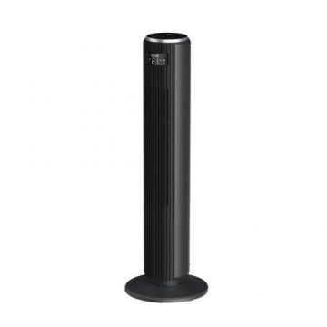 Ventilator turn Levoit LTFF361KEUR, 92cm, 5 viteze, 4 moduri de functionare, foarte silentios, telecomanda (Negru)