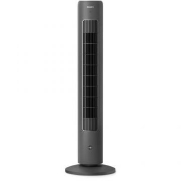 Ventilator turn Philips CX5535/11 Seria 5000, 3 trepte viteza, 40 W, Telecomanda, Negru