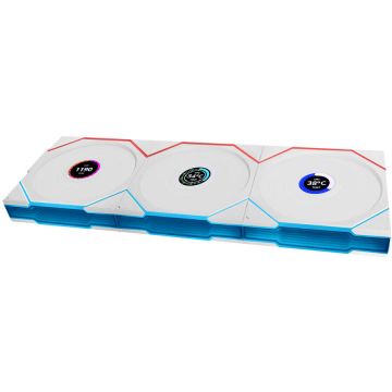 Ventilator UNI FAN TL Wireless LCD ARGB PWM 3er-Pack Controller  120mm Alb
