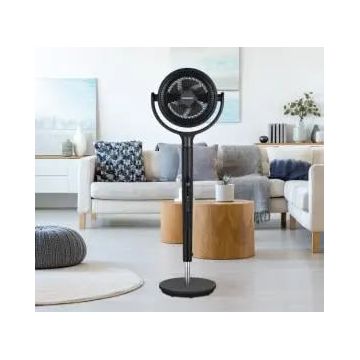 Ventilator cu Picior Heinner HSF-MAT24DC-GY, 24W, Compartiment Aromaterapie, 5 Palete, Turbo, 12 Trepte Vitez, Motor Dc, Timer, Display Led, Control Tactil, Telecomandă, 3 Moduri, Oscilare Stânga-dre