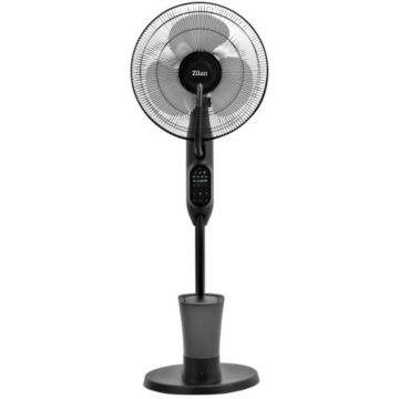 Ventilator cu Umidificator 75 W, 3 Trepte de Viteza, Timer, Telecomanda si Suport, Capacitate Apa 2.8 l