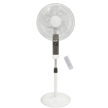 Ventilator Electric, cu Picior, Telecomanda, 40 cm, 3 Trepte Viteza, Alb, 45 W, Victronic