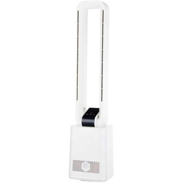 Ventilator Turn 50 W, Alb, Inaltime 98 cm, Timer 15 Ore, 12 Trepte de Viteza, Telecomanda si Touchscreen, Zilan